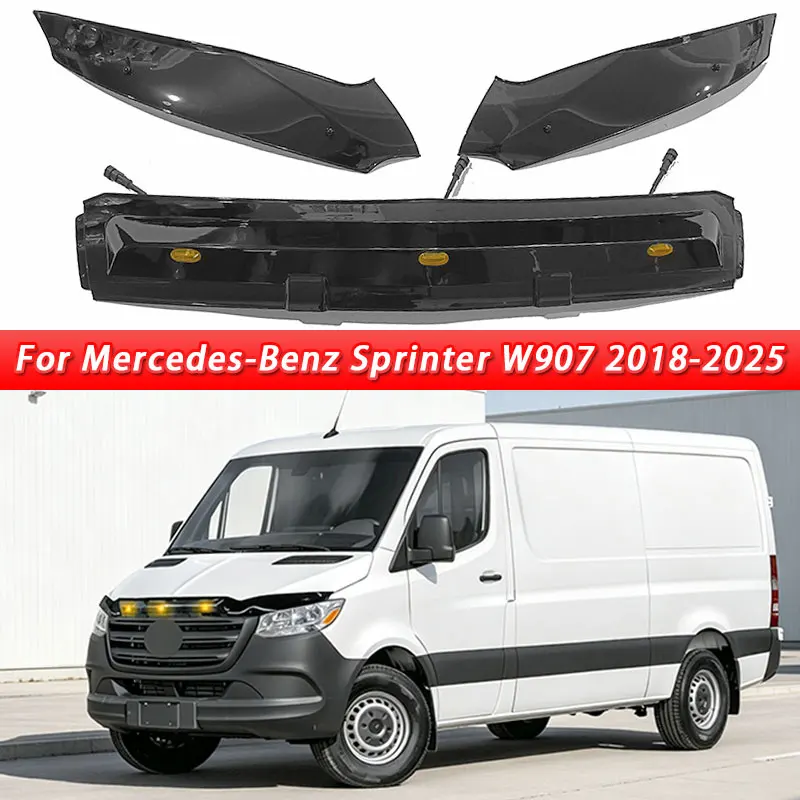 For Mercedes-Benz Sprinter W907 2018-2025 3pcs ABS Sand Shield Black ehicle Exterior Accessories