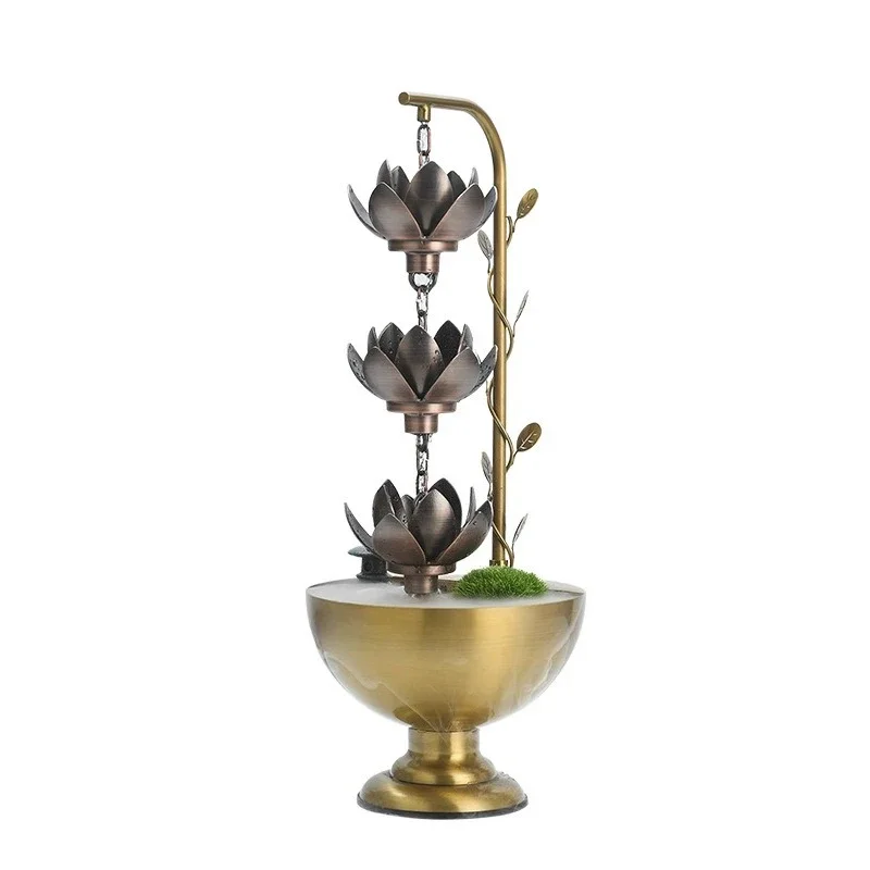 Rain chain ornament, lotus rain chain tabletop ornament, fountain decoration