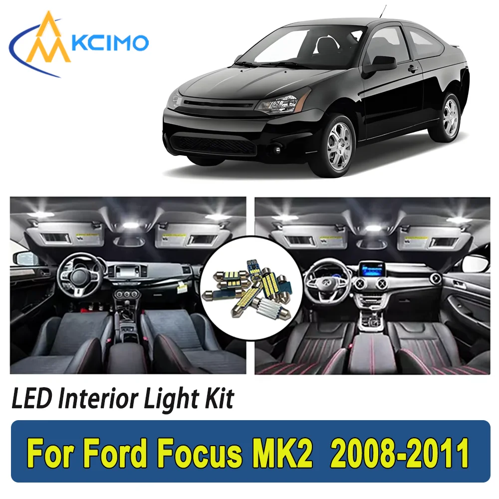

New Light Bulb For Ford Focus MK2 2008 2009 2010 2011 Premium Bright LED Interior Dome Map Trunk Light Kit Car Led Lamps Car LED