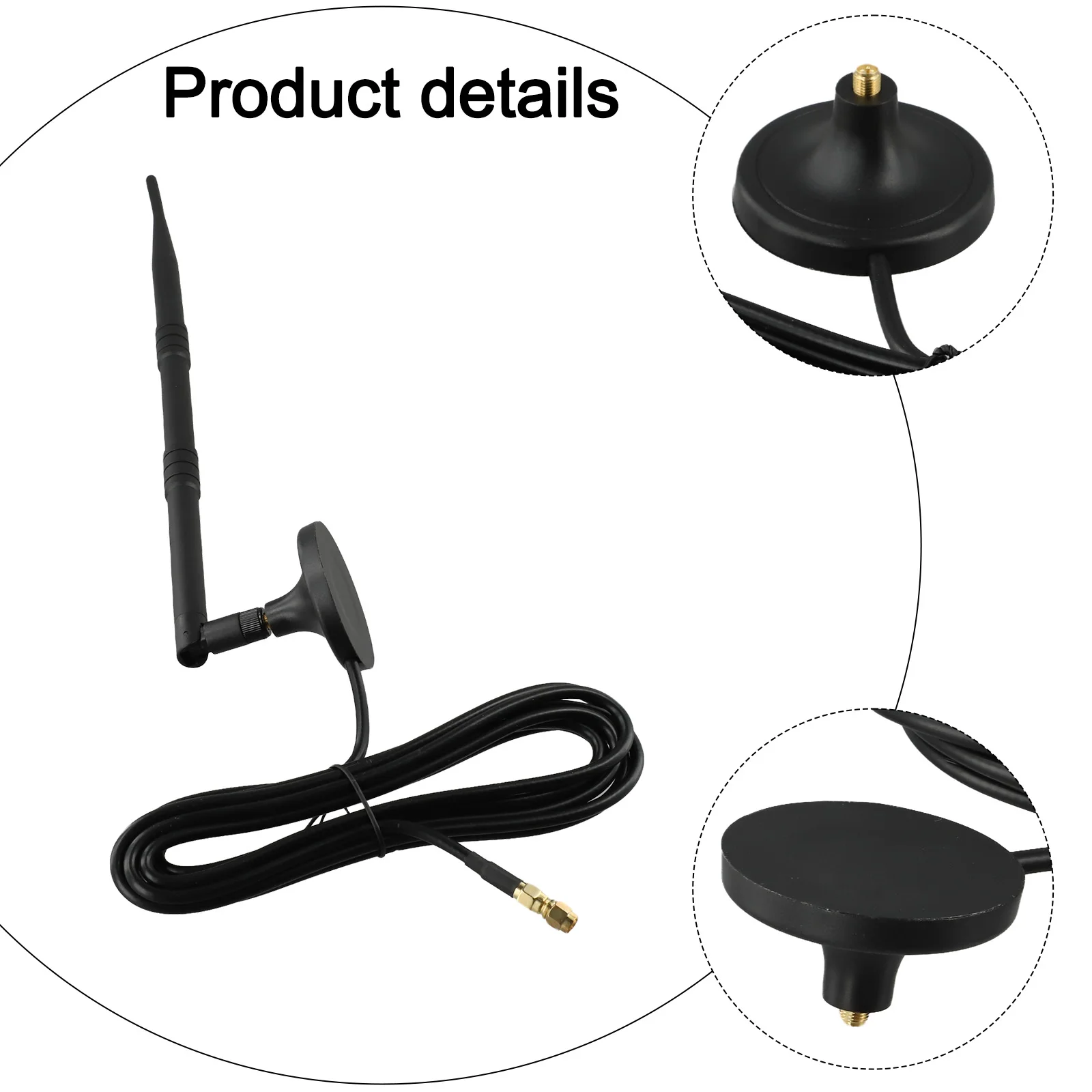 실내 사용 핫스팟 광부 설치 5.8dBi 실내 안테나 ABS 소재 구리 소재 헤비 듀티 마그네틱 베이스 저손실 케이블