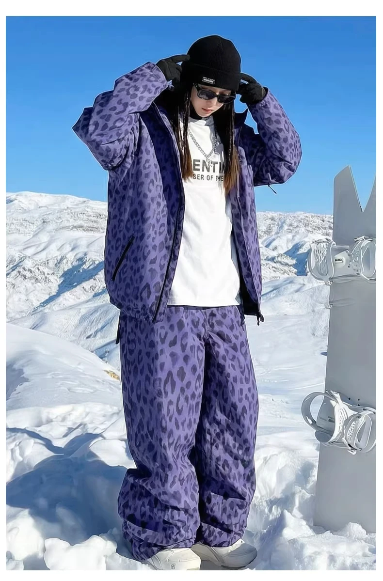 John Snow Unisex Streetwear Graffiti-Print Skijacke & Skihose mit Taped-Seams, Wasserdicht, für Snowboard, Winter, Outdoor, Schneebekleidung – Detail 17