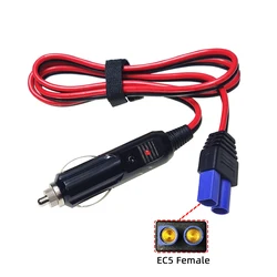 EC5 Car Start Battery Adapter Cable EC5 to Cigarette Lighter Socket 14AWG Cigarette Lighter Male Plug to EC5 Female Plug Cable