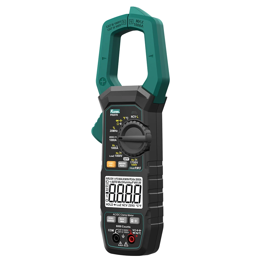 FR207D True RMS Multimeter Automatic Range Digital AC 1000A Current Clamp Meter DC1700V Current Clamp Meter