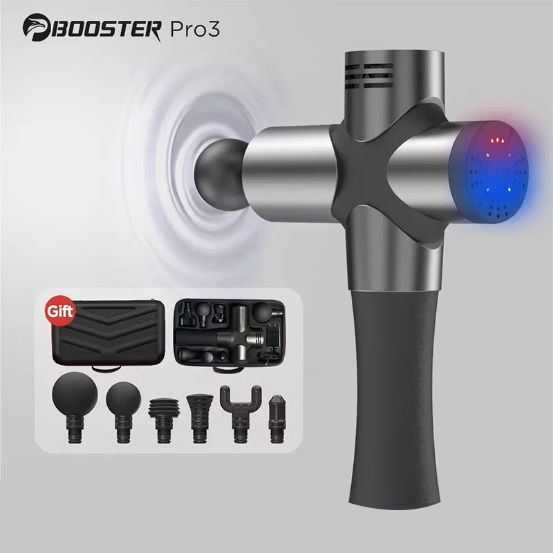 BOOSTER Pro 3 딥 티슈 마사지 건, 근육 자극기, 바디 마사지기, 근막 건, 저소음 완화, 피트니스 쉐이핑