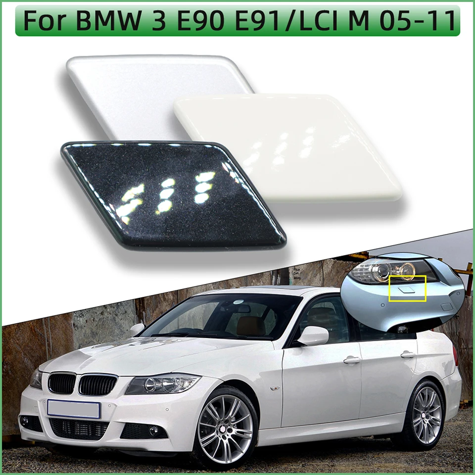 

Front Bumper Headlamp Washer Nozzle Cover Lid For BMW 3 E90 E91 M Sport LCI 2005-2012 61677892647 61677892648 Water Sprayer Cap