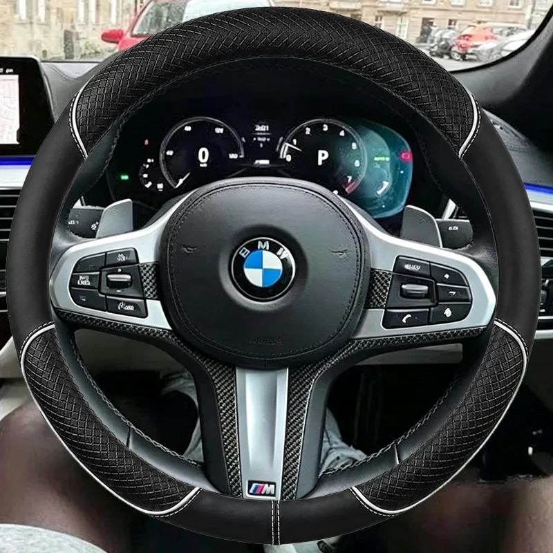 Hand-stitched Black Super-fine Suede Car Steering Wheel Cover for bmw M Sport G30-G32 G20 G21 G11 G14-G16 X3 G01 X4 G02 X5 view 3