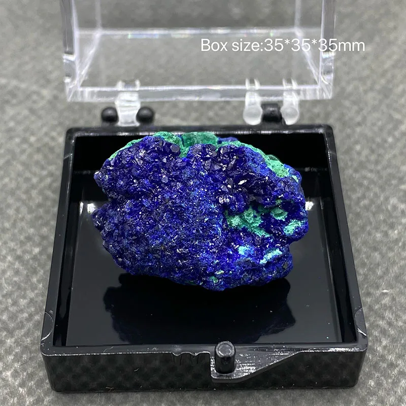 

Natural beautiful Azurite and Malachite symbiotic mineral specimen crystal Stones and crystals Healing crystal Box:35mm