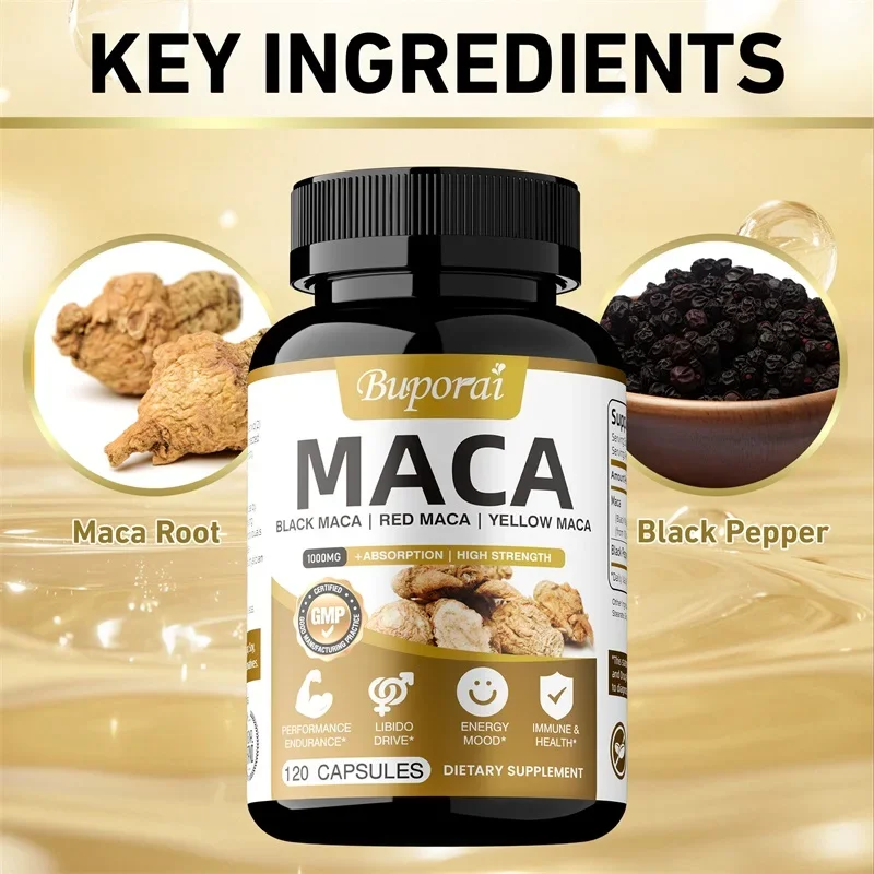 كبسولات جذر الماكا - تخفف التوتر، وتحسن الأداء الجنسي، وتعزز توازن الهرمونات الذكورية، وتحسين القدرة على التحمل #3