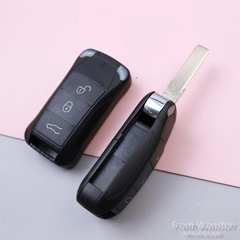 2 3 4 Bottoni Chiave Dell'automobile Fob Borsette Custodia per Porsche Cayenne GTS 2010 2009 2008 2007 2006 2005 2004 Auto Chiave Pieghevole A Distanza