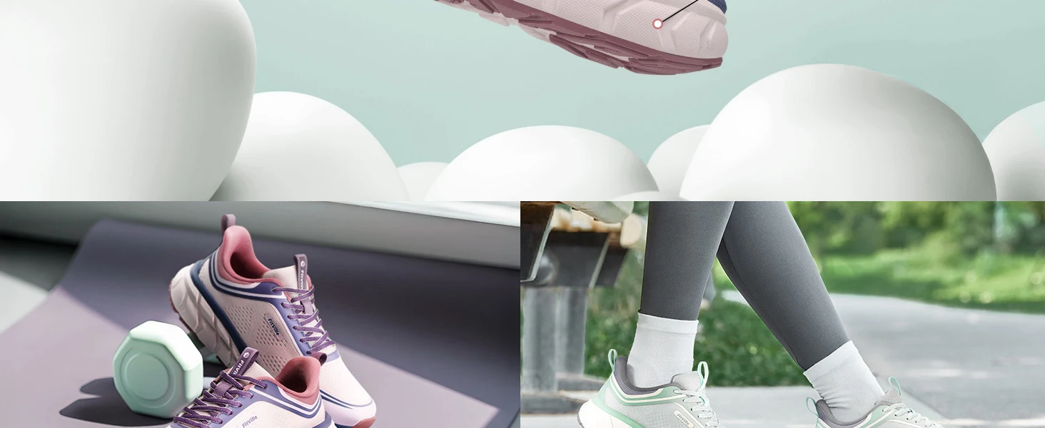 Fitville Damen-Laufschuhe mit breiter Zehenpartie, lässige Sportsneaker für Damen, bequeme, atmungsaktive Walkingschuhe mit Fußgewölbestütze – Detail 5
