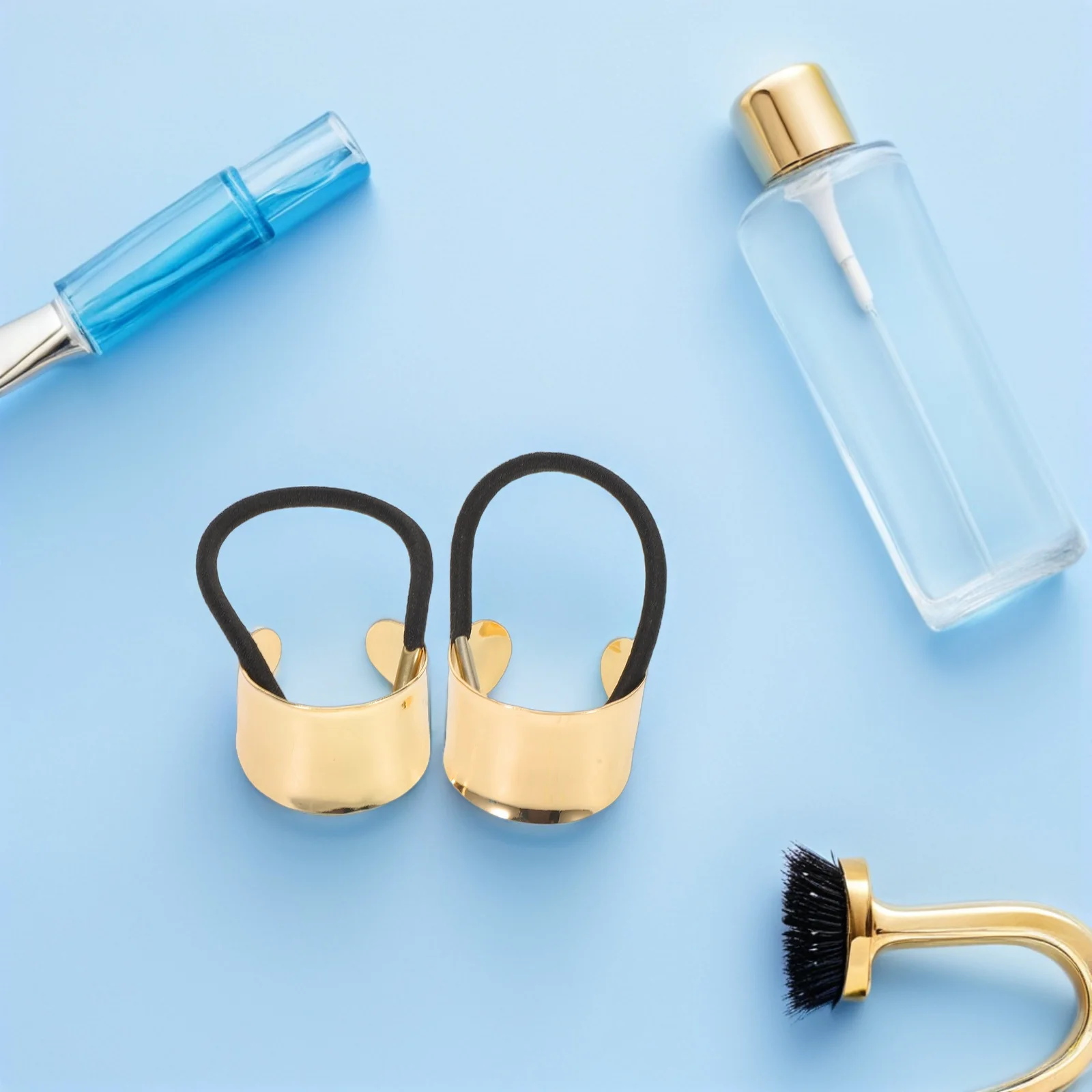 

12pcs Vintage Metal Ties Glossy Elastic Ponytail Holders For Women Cuffs Accessories Set Thick Hair Fashionable Hair Wraps Daily