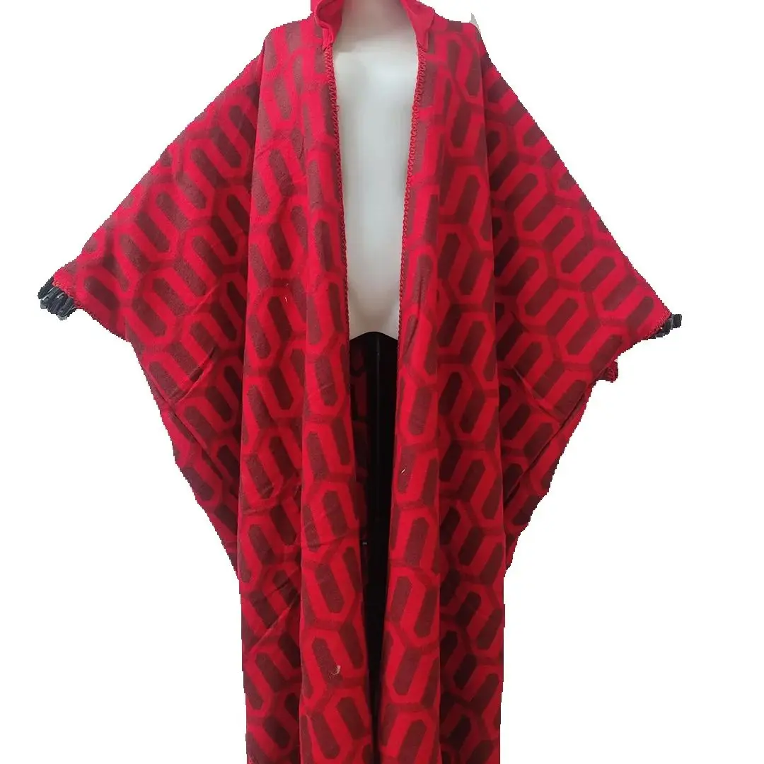 

Women Fashion New Hooded Winter Open Front Poncho Muslim Lady Causal Warm Streetwear Long Cardigans African Muslim Duster