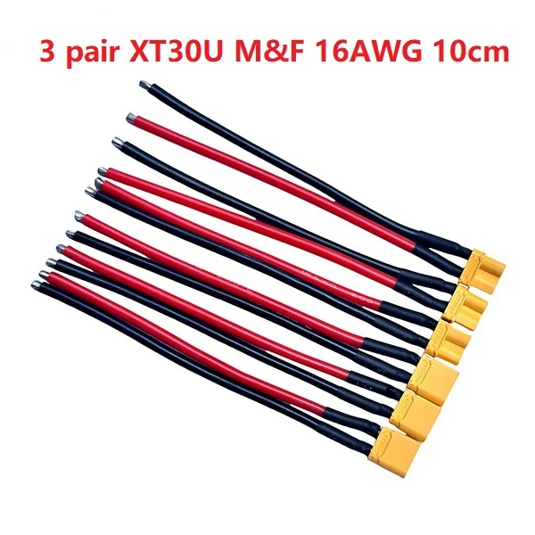 XT30U XT30 Stecker und Buchse mit 100 mm 16 AWG Drahtkabel für QuadcopterRC Starrflügel-Lipo-Akku FPV-Drohnenladegerät
