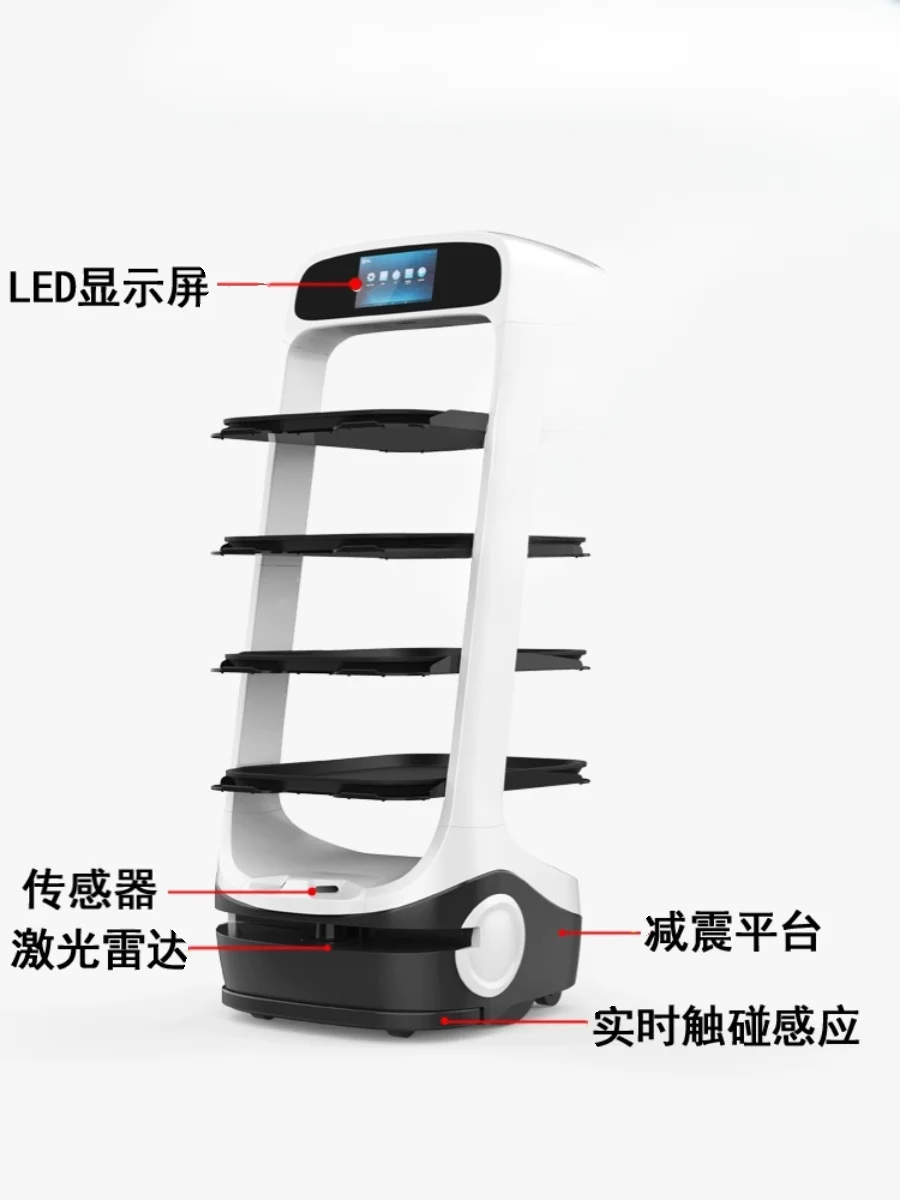 T5T6 food delivery  delivery  serving food intelligent trackless robot waiter hotel restaurant