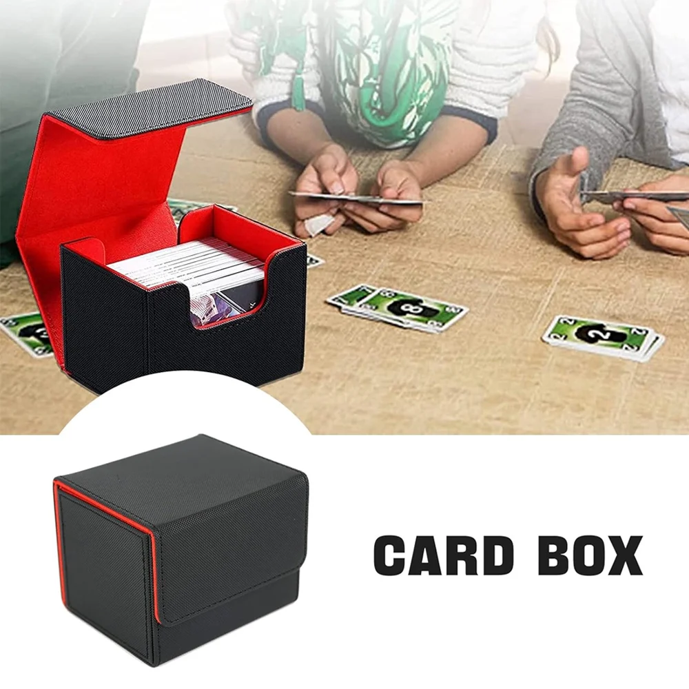 Card Deck Box, Large Card Deck Box Fits 120 Double Sleeved Cards Suitable For Faux Leather Magnetic Card Storage Box,For TCG CCG