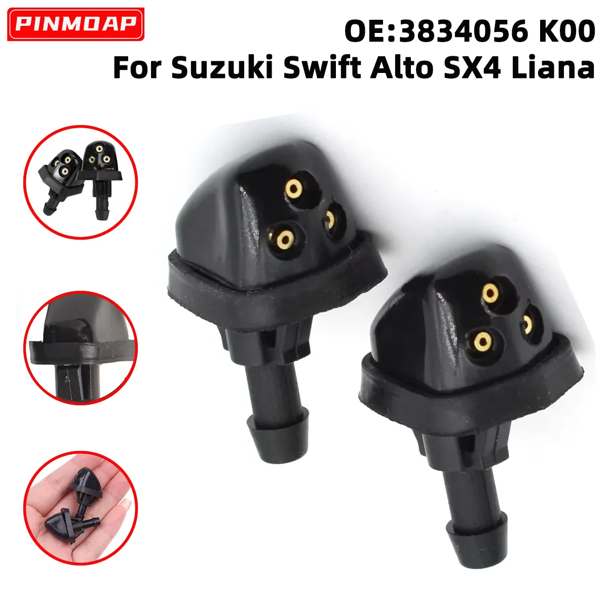 2PCS Front Windshield Washer Nozzle Fit For Suzuki Swift Alto SX4