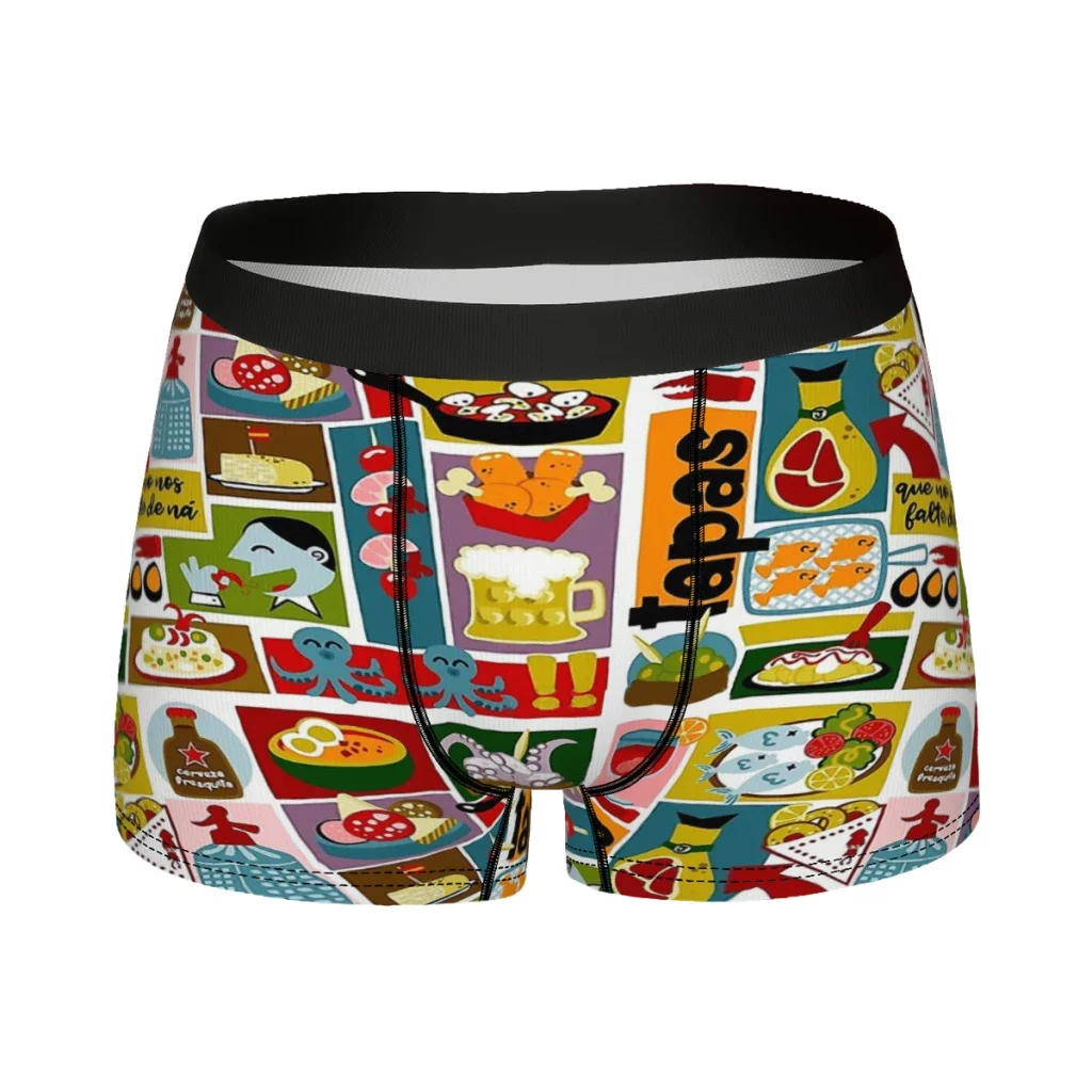 Chicken family bucket Tapas Underpants Homme Panties Male Underwear Sexy Shorts Boxer Briefs