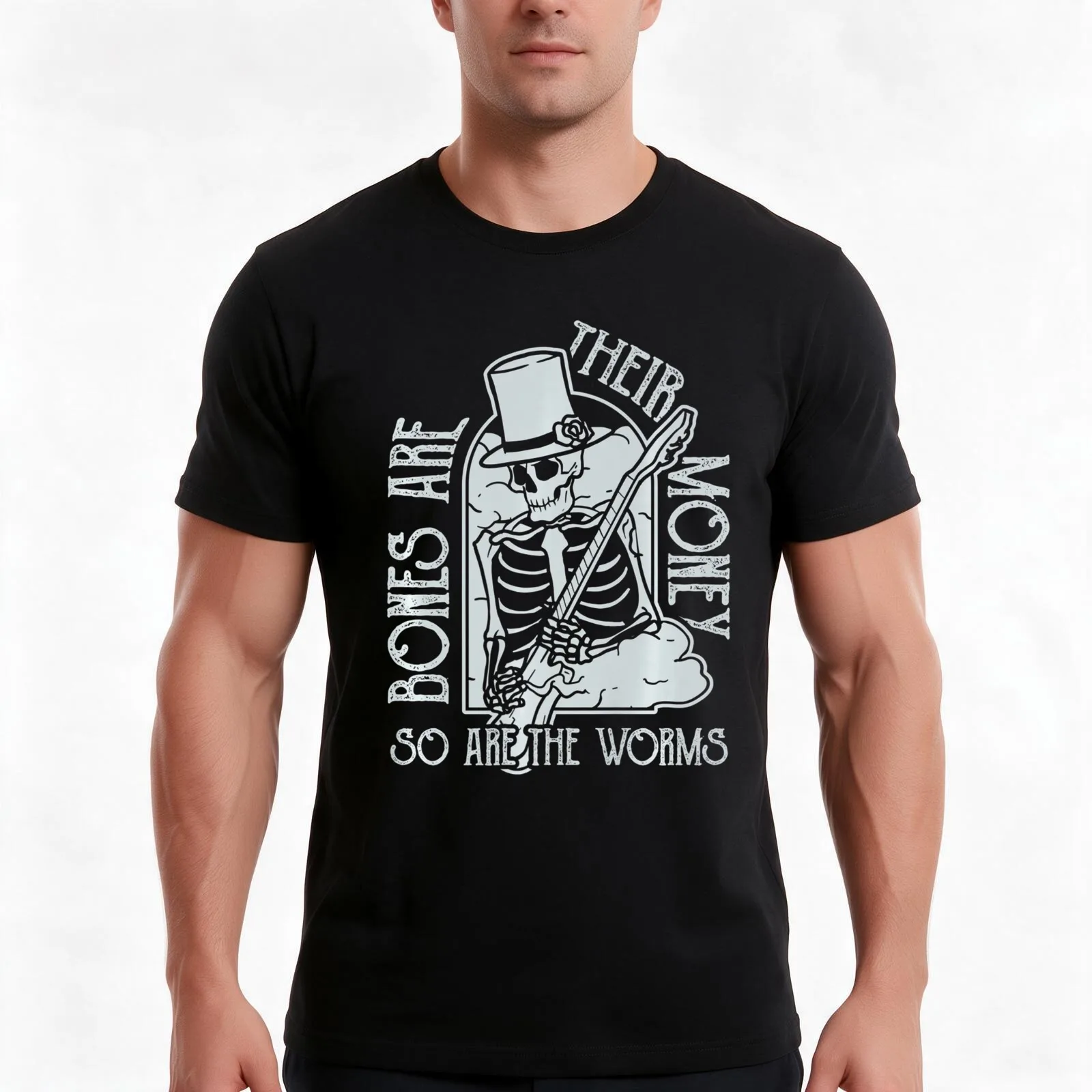 I Think You Should Leave, Bones are their Money T-Shirt, Summer Casual Cotton Tee, Oversized Streetwear Tops, Unisex Men Women