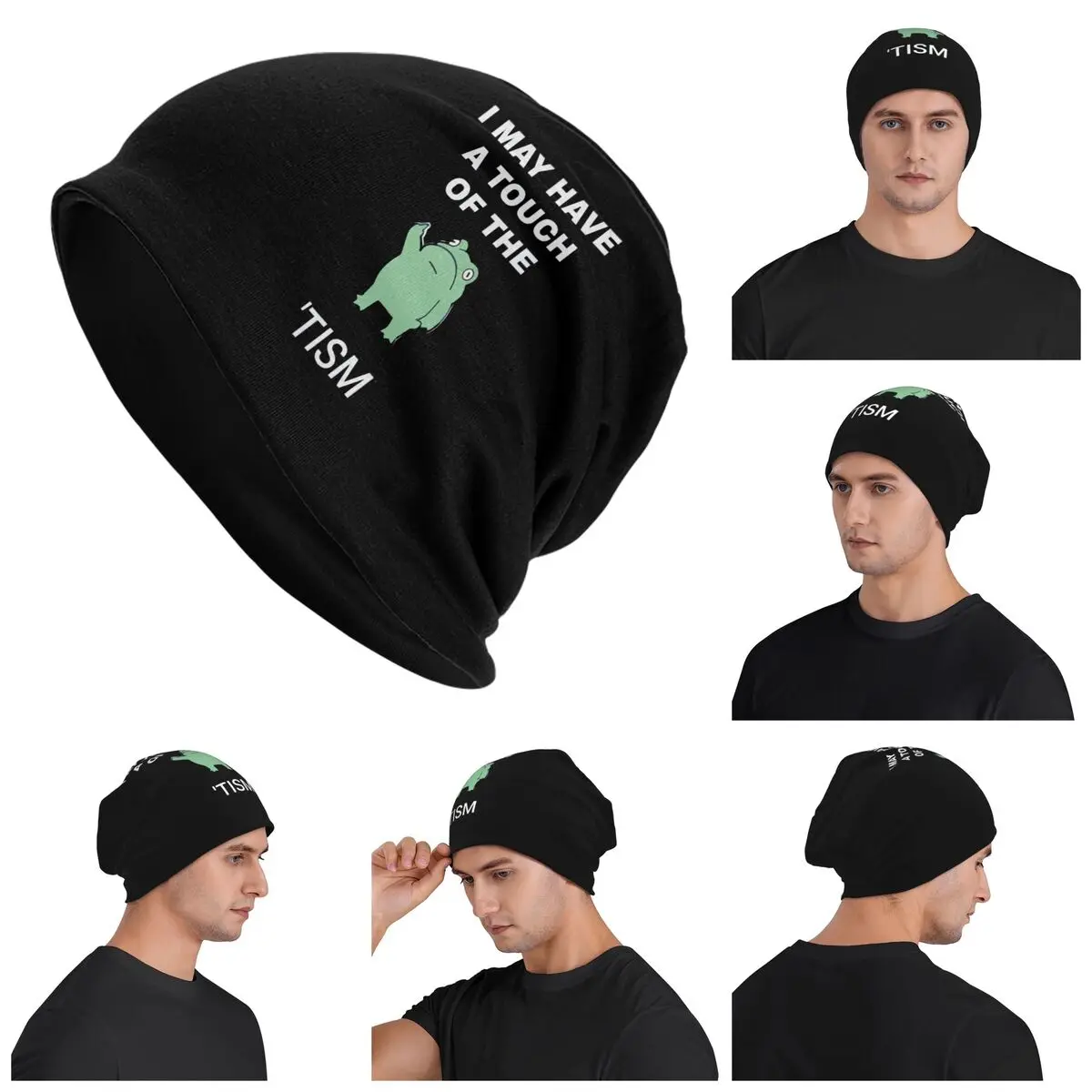 

I May Have A Touch Of The Tism Warm Knitted Cap Fashion Bonnet Hat Autumn Winter Outdoor Beanies Hats for Unisex Adult