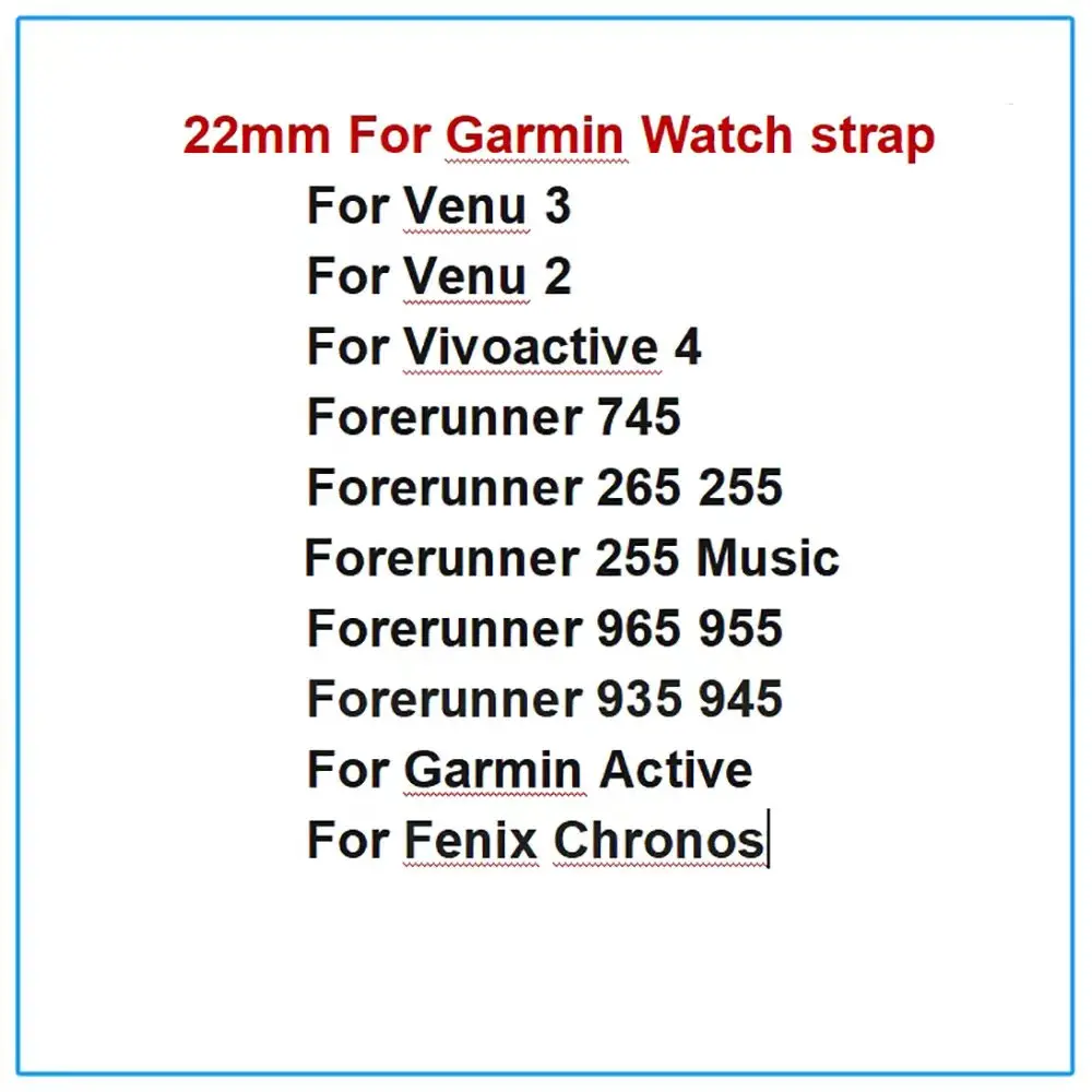 Wacth Strap For Garmin Forerunner 265 965 745 255 Band 22mm For Vivoactive 4 Venu 2 3 Silicone Wristband Bracelet Accessories