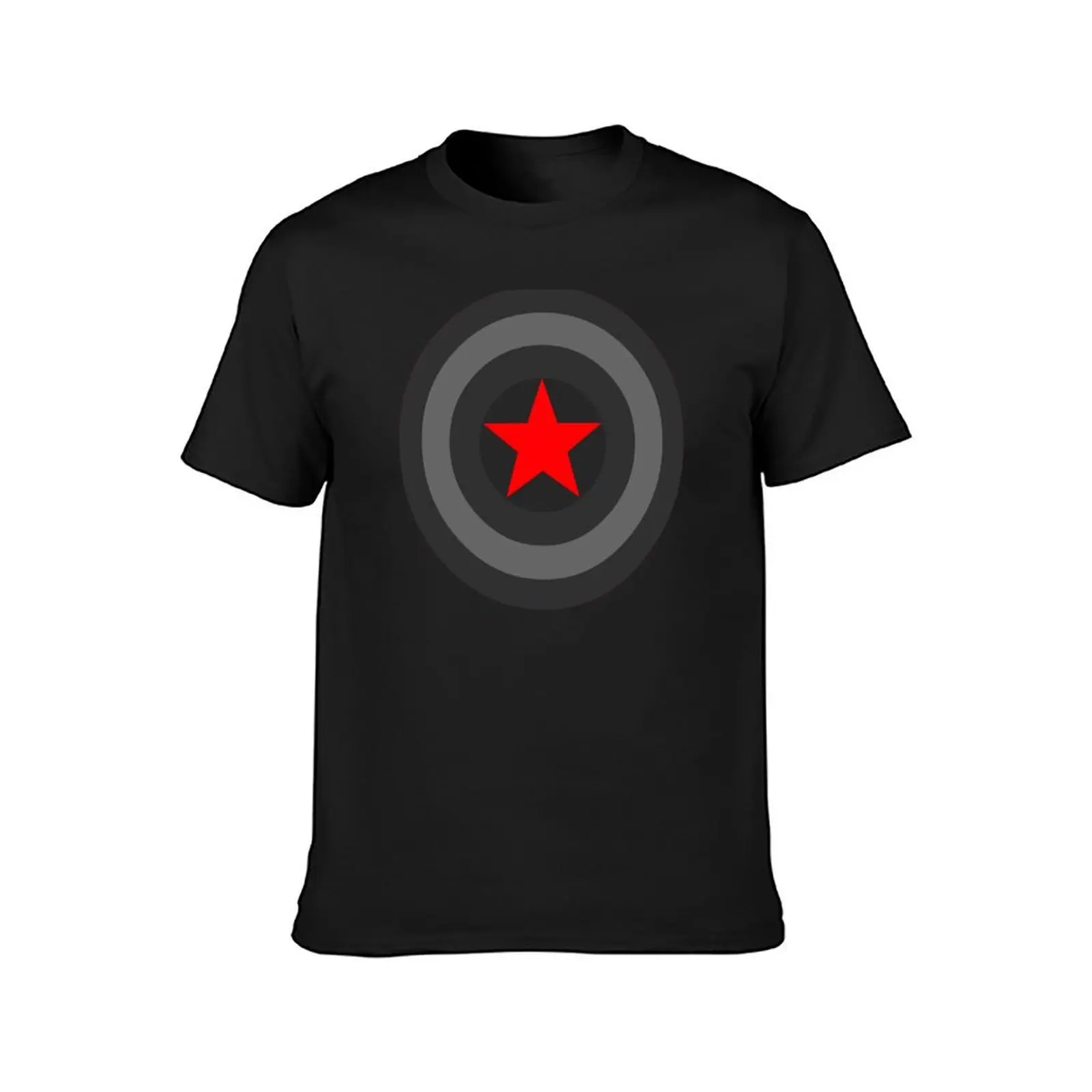 Black and White Shield With Red Star T-Shirt summer top sublime Blouse mens big and tall t shirts