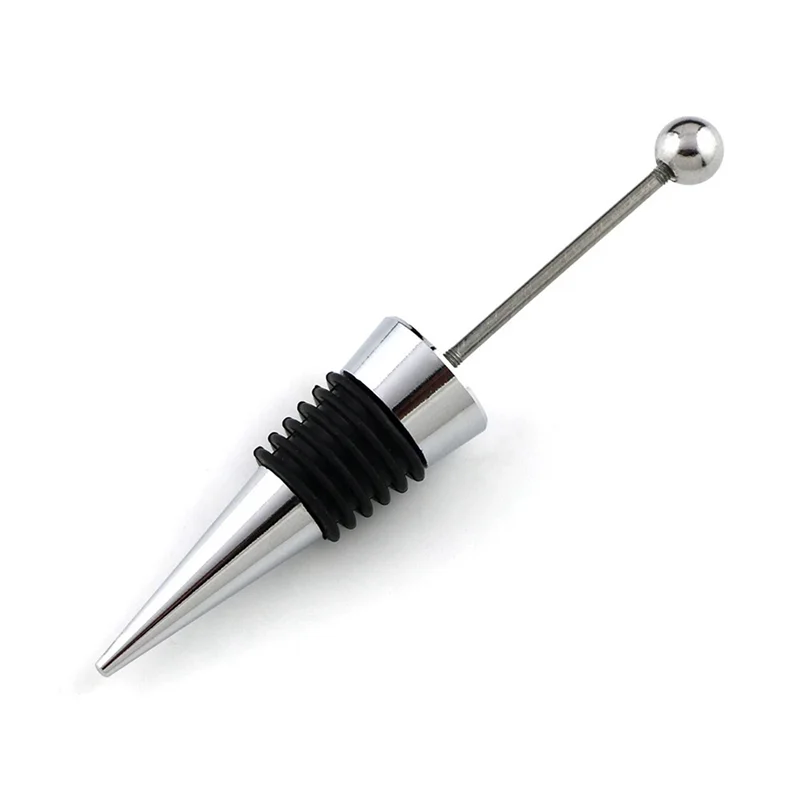 AB47-40Pcs agregar una cuenta de diamantes de imitación Murano tapón de botella de vino con cuentas decorativas tapón de botella con cuentas de plata de aleación de Zinc