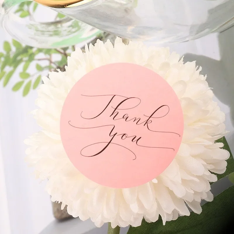 120pcs Pink label paper Thank You Sticker Seal Labels Christmas Gift Decoration Sticker for Package Stationery Sticker