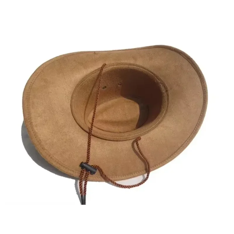 أزياء قبعة الشمس فو الجلود قبعة رعاة البقر الرجال والنساء قبعات السفر الأزياء القبعات الغربية Chapeu كاوبوي 9 ألوان