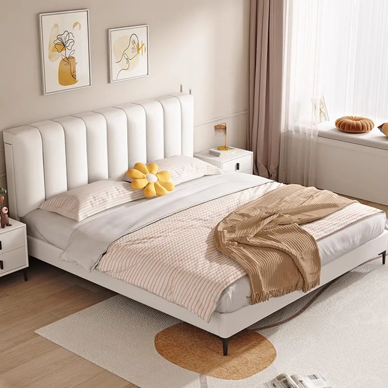 

Luxury Double Bed Aesthetic Modern Minimalist China Couple Bed Unique Nordic Marco De Cama Queen Moderno Bedroom Furniture