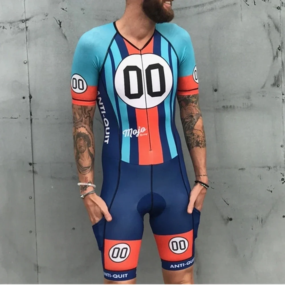 Love The Pain Men Cycling Clothing Summer Cycling Jersey Triathlon Jumpsuit Quick-drying  Running Swimming Short Sleeve Skinsuit