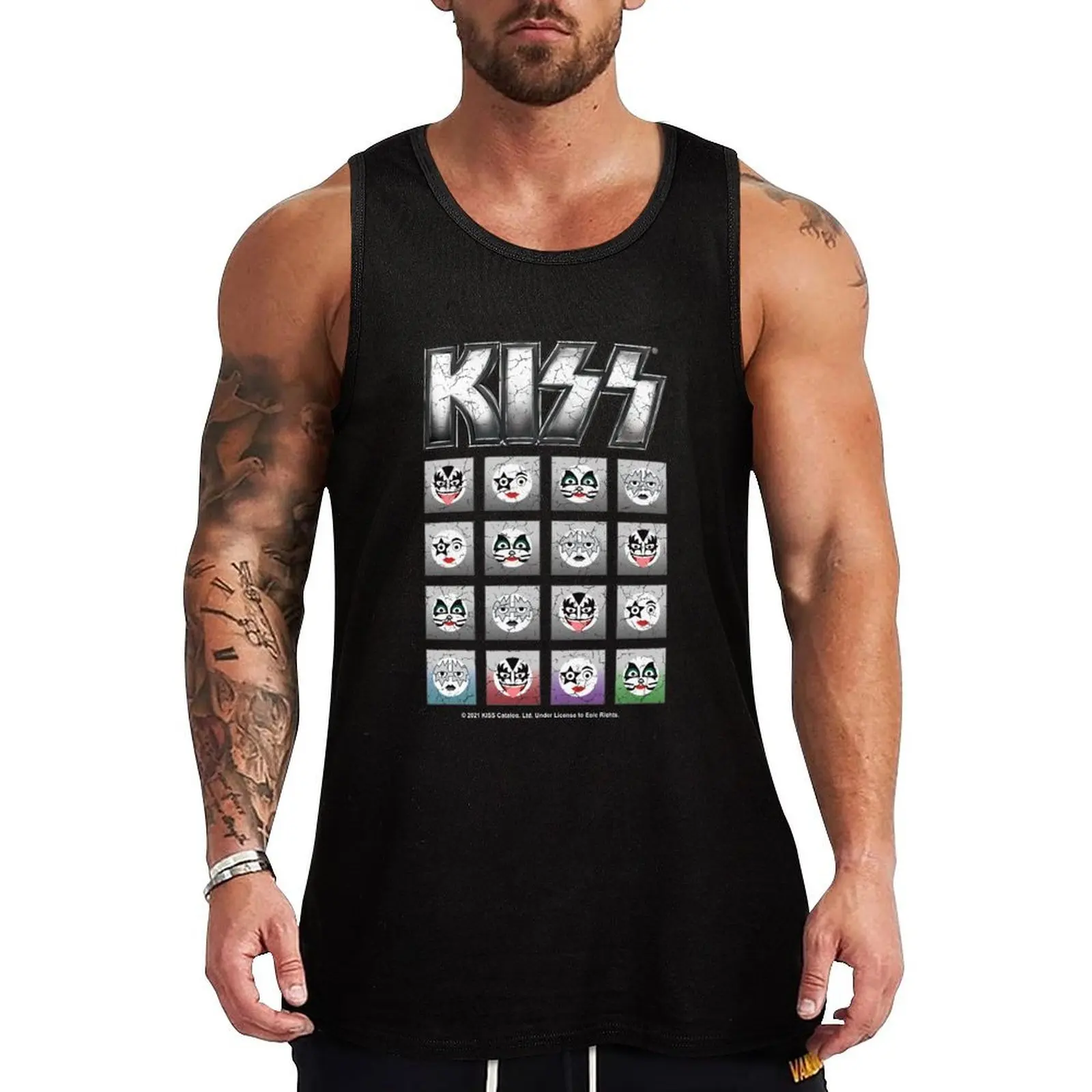 KISS ? Fan Art Cartoon style Tank Top Fitness Tank Top Lightweight Breathable Gym Shirt