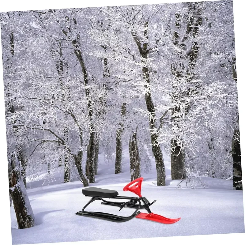 1pc Multifunctional Snowboard Sled Car Outdoor Fun Plastic Ski Tool with Pad Design for Boys Girls Adults