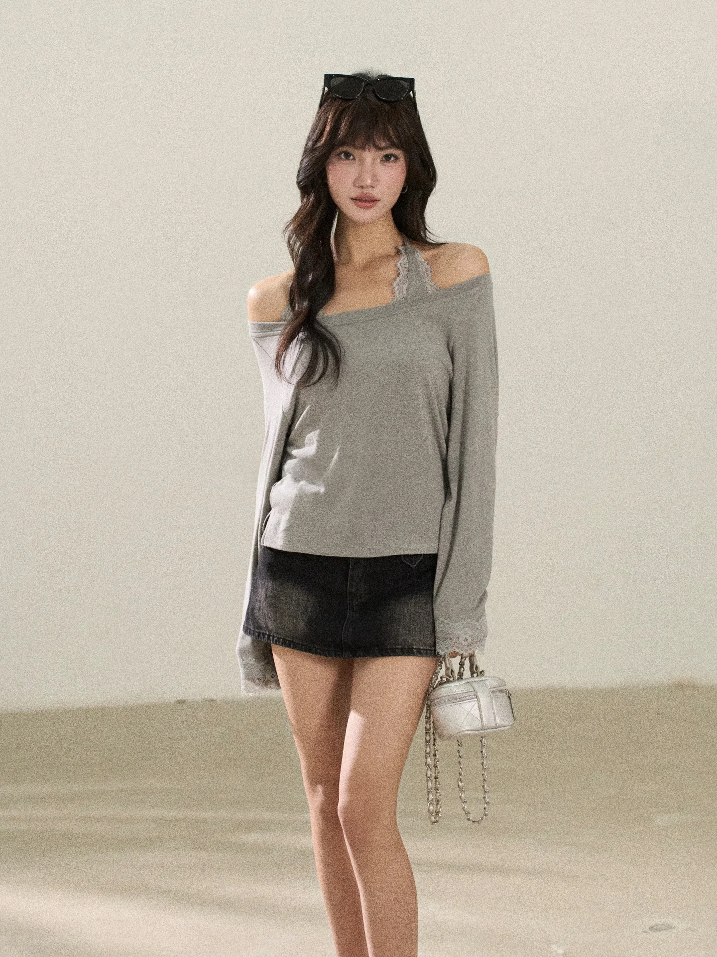 

Flower7 Women's Long Sve T-irt One oulder Casual High Quali Spring Faion Korean Sle Cotton Blend Fabric