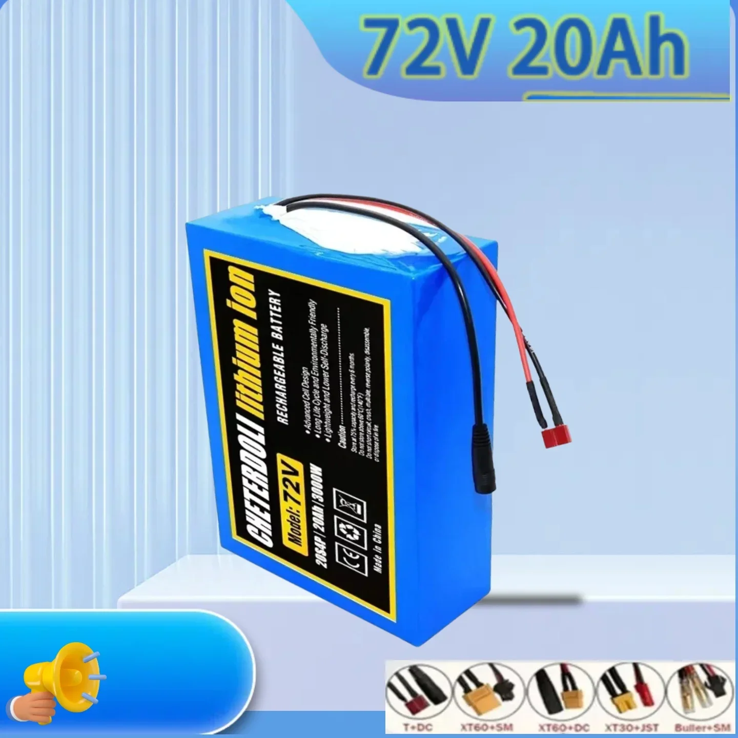 New 72V 20Ah 20S4P 21700 Lithium Battery Pack – 3000W High Power BMS with 84V 3A Charger for  Scooter High-Performance Rides
