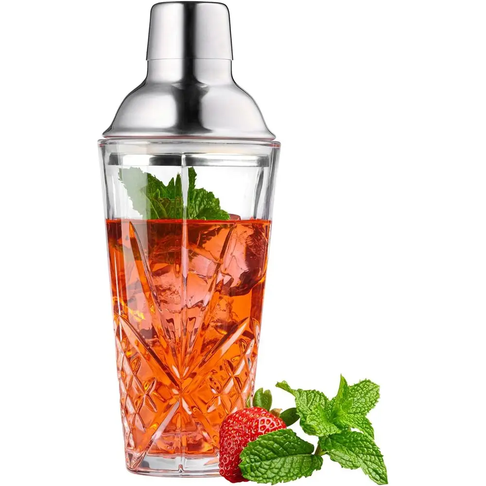16oz Stainless Steel Lid & Strainer Cocktail Shaker Set for Mixing and Stirring Beverages