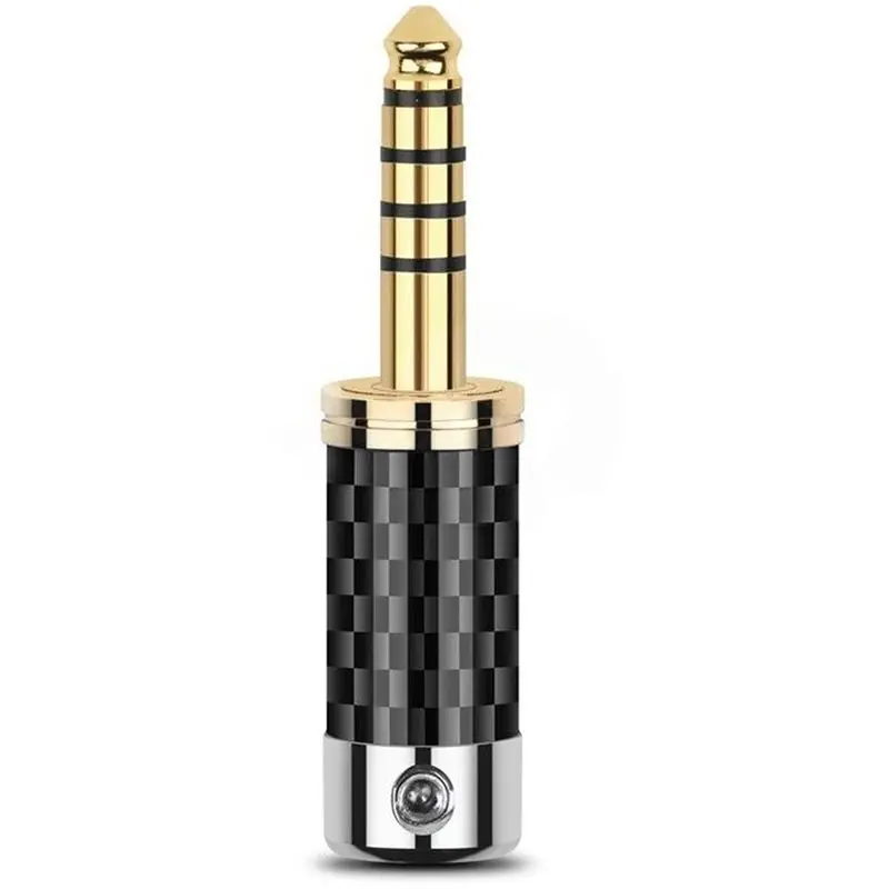 Balanced 4.4Mm Male Audio Jack Plug Microphone Cable Connector 5 Poles Stereo Jack Adapter Carbon Fiber