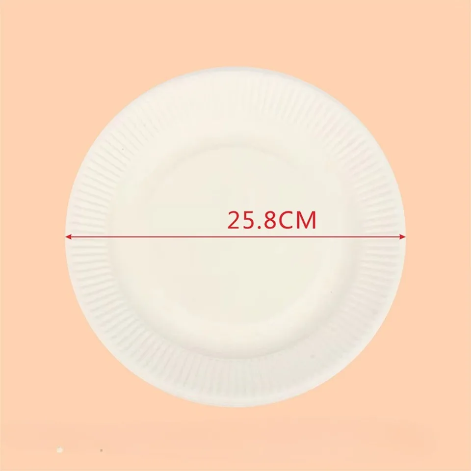 50 Stück Pappteller, Einweg-Partygeschirr, Knochenspuckplatte, Picknickplatte, Kinderzeichnung, DIY, weißer Karton, Decora – Detail 7