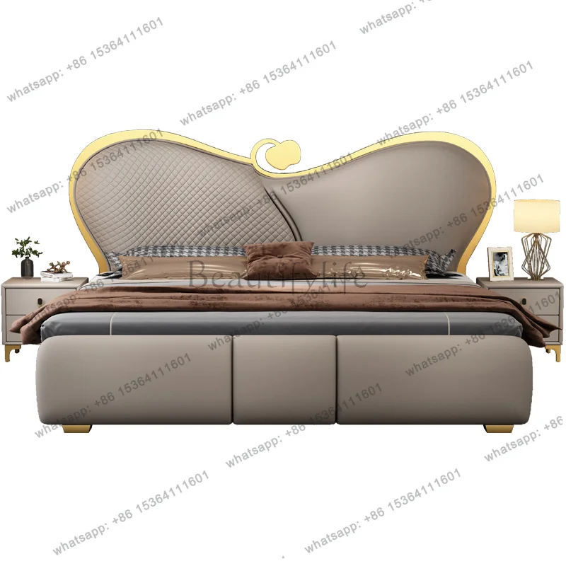 YJ Clearance Frame Double Bed Mattresses Barrier ForKids Luxury Double Bed Bedroom Loft Letto Matrimoniale Furniture