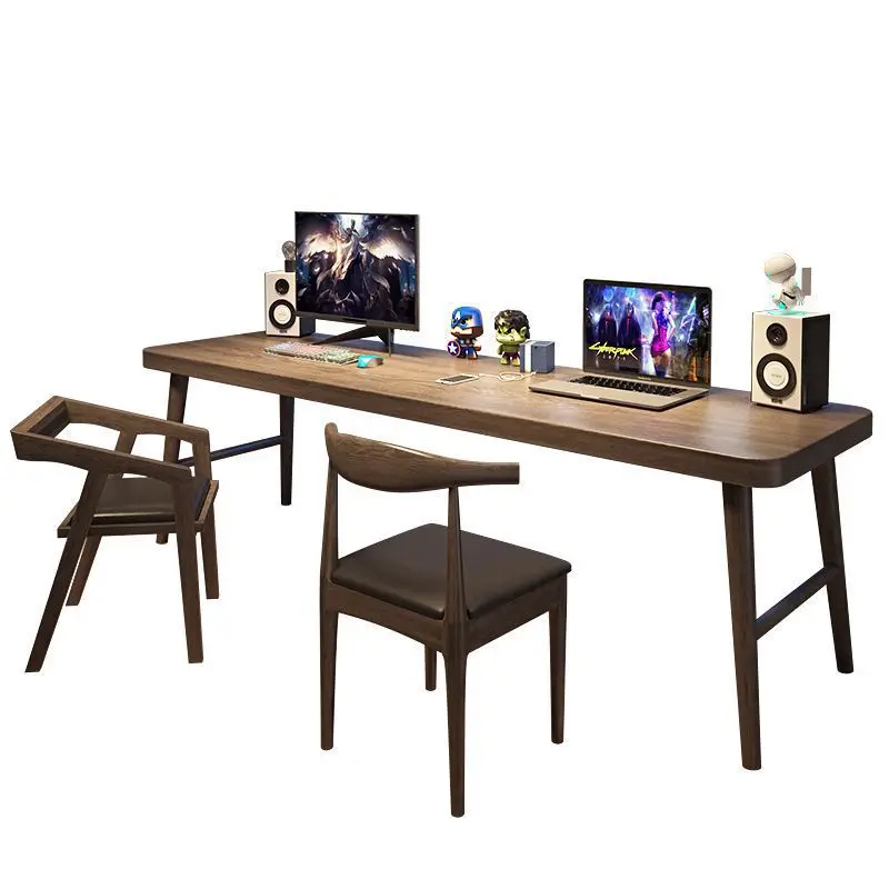 

Стол из массива дерева, двойной компьютерный стол, домашний рабочий стол, современный простой студенческий учебный стол, письменный стол в скандинавском стиле, длинный стол