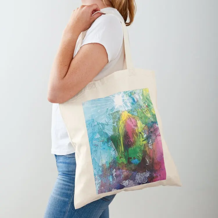 

Rainbow World Tote Bag Women's shopper bag Canvas Cloth bag Custom