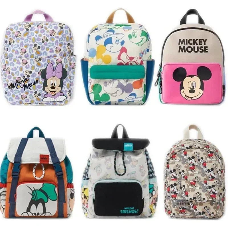 Disney-mochila de Mickey Mouse para niños, Mini mochila escolar de Minnie, bolso de hombro bonito para niñas y niños, novedad