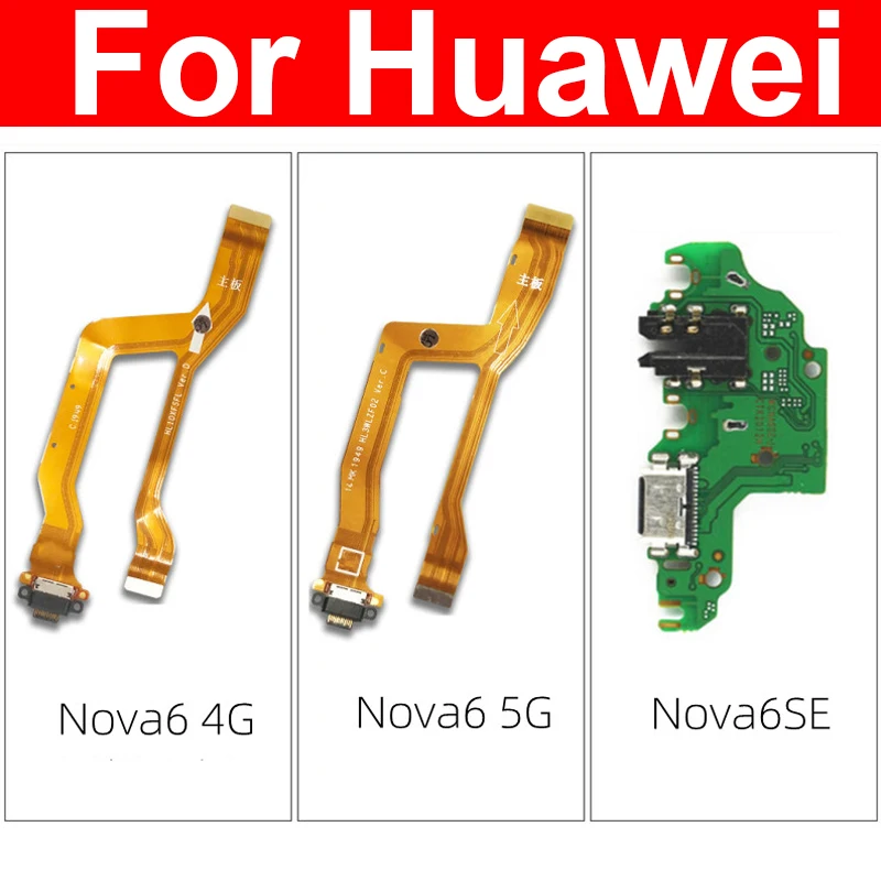 USB Charger Board Flex Cable For Huawei Nova 6 6SE 4G 5G USB Charging Board Connector Flex Ribon Rpalcement Parts