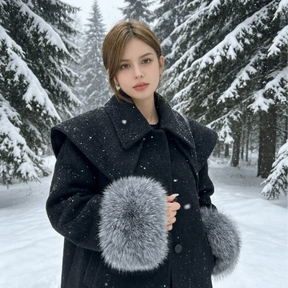 Fashion Solid Color Faux Fur Wrist Cuffs Keep Warm Soft Jacket Arm Warmers Wrist Cuff Windproof Sleeve Cuffs Ladies