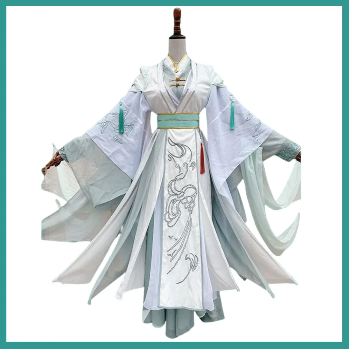 Anime Tian Guan Ci Fu Heaven Official's Blessing Shi Qingxuan Cosplay Costume Lady Lord Wind White Hanfu Wig Man Woman Suit