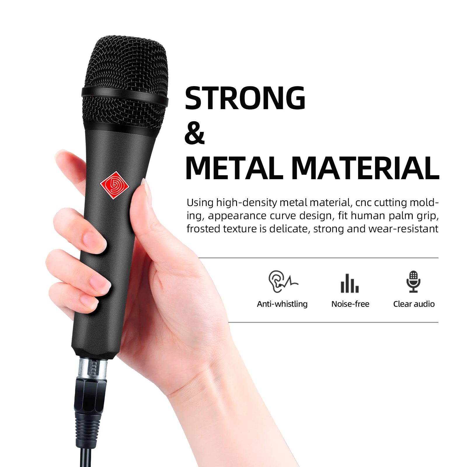 D86 Professional Wired Microphone Metal Mic 6.5 mm Personal Exclusive Microphone and Speaker For Karaoke