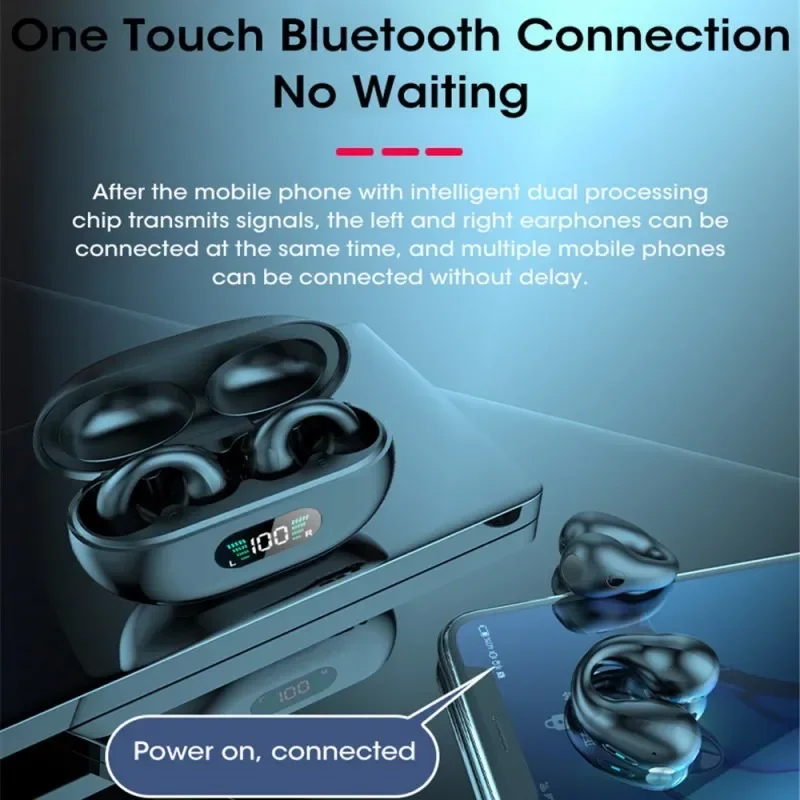 

Headphones Sports HiFi Bass Ear Clip TWS Earbuds Gaming Headset PK Sound Earcuffs Bluetooth Earphones Earring Wireless