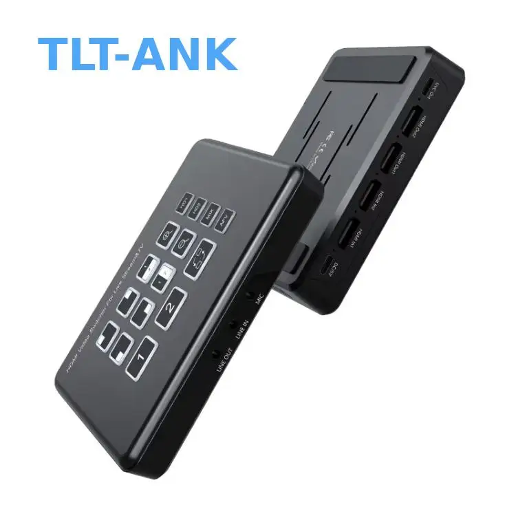 

Personal Live Streaming Mixer 2x2 HDMI Video Switcher with Microphone Input & USB Capture Compact All-in-One Solution