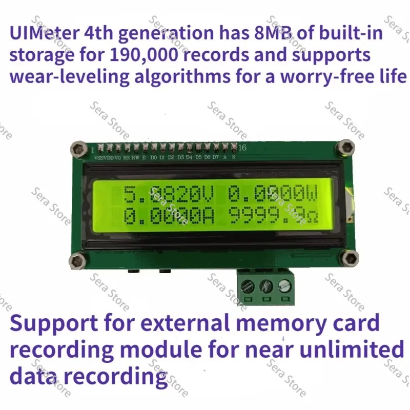 5-digit Voltage and Current Meter Tester Shunt Meter Head Coulomb Counter Recorder Data Logger