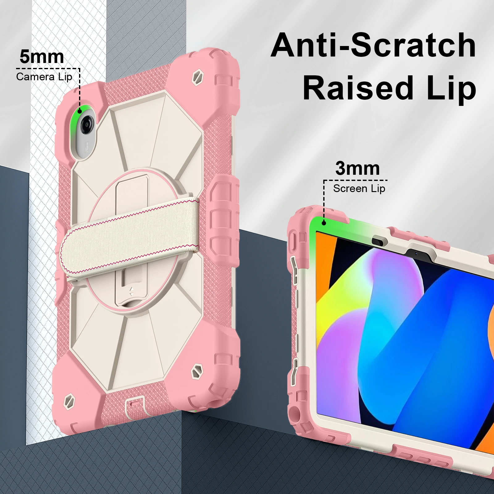 

Противоударный чехол-подставка для планшета T-Mobile Revvl Tab 2 2025 (10,1 дюйма), военный стандарт защиты, с вращающейся подставкой, сверхпрочный