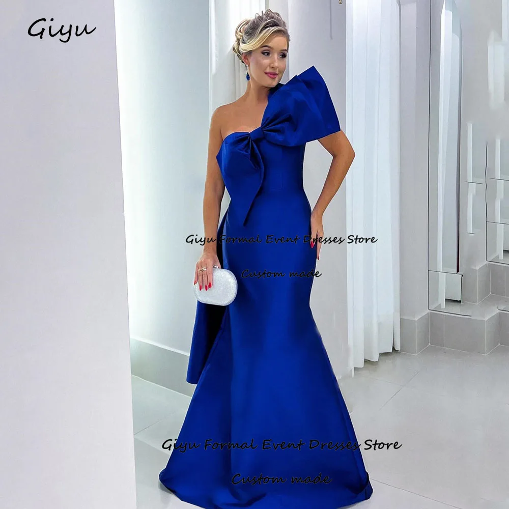 

Giyu Elegant Bow Evening Gown Dress Mermaid Trumpet Floor-Length Birthday Party Dress Vestidos De Fiesta Elegantes Para Mujer